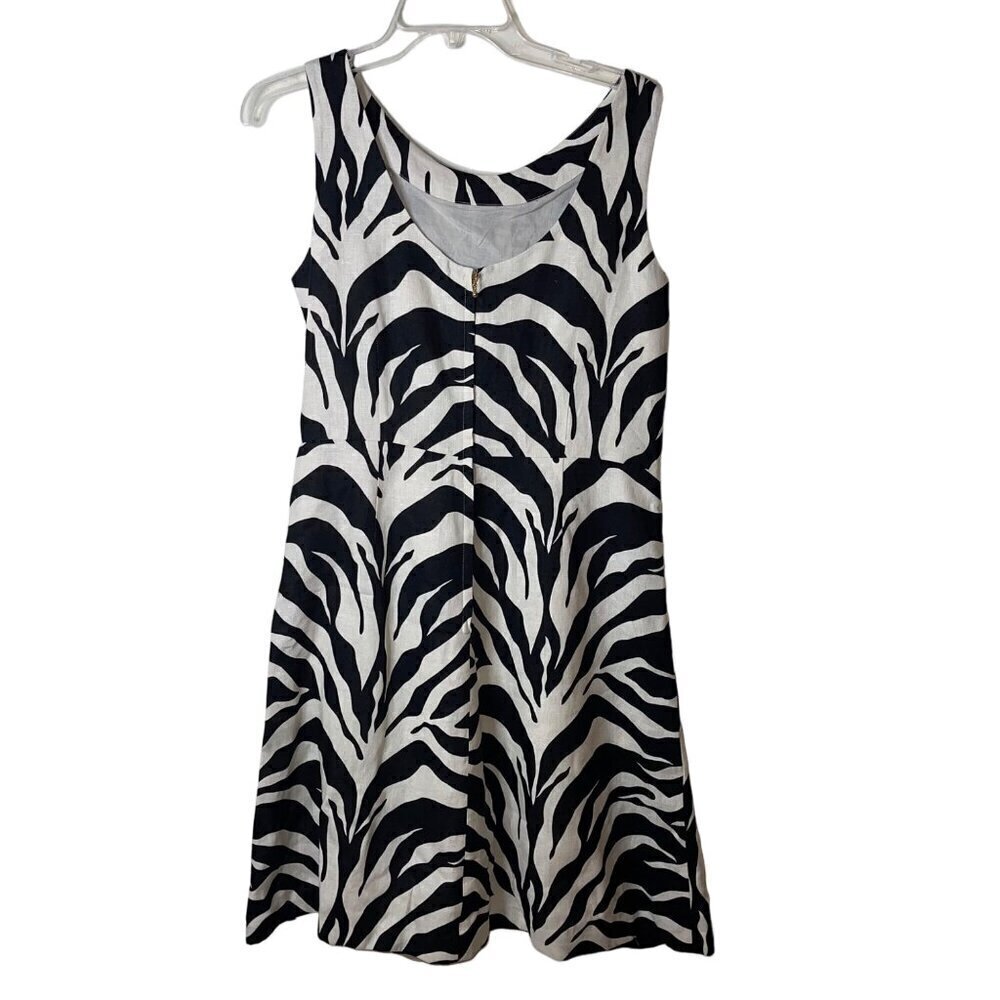 Kate Spade Womens Dress Size 8 Black A line Jillian Sleeveless Animal Print - Picture 2 of 10